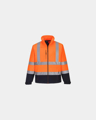 Softshell tweekleurig hi-vis ademend om te personaliseren - Oranje
