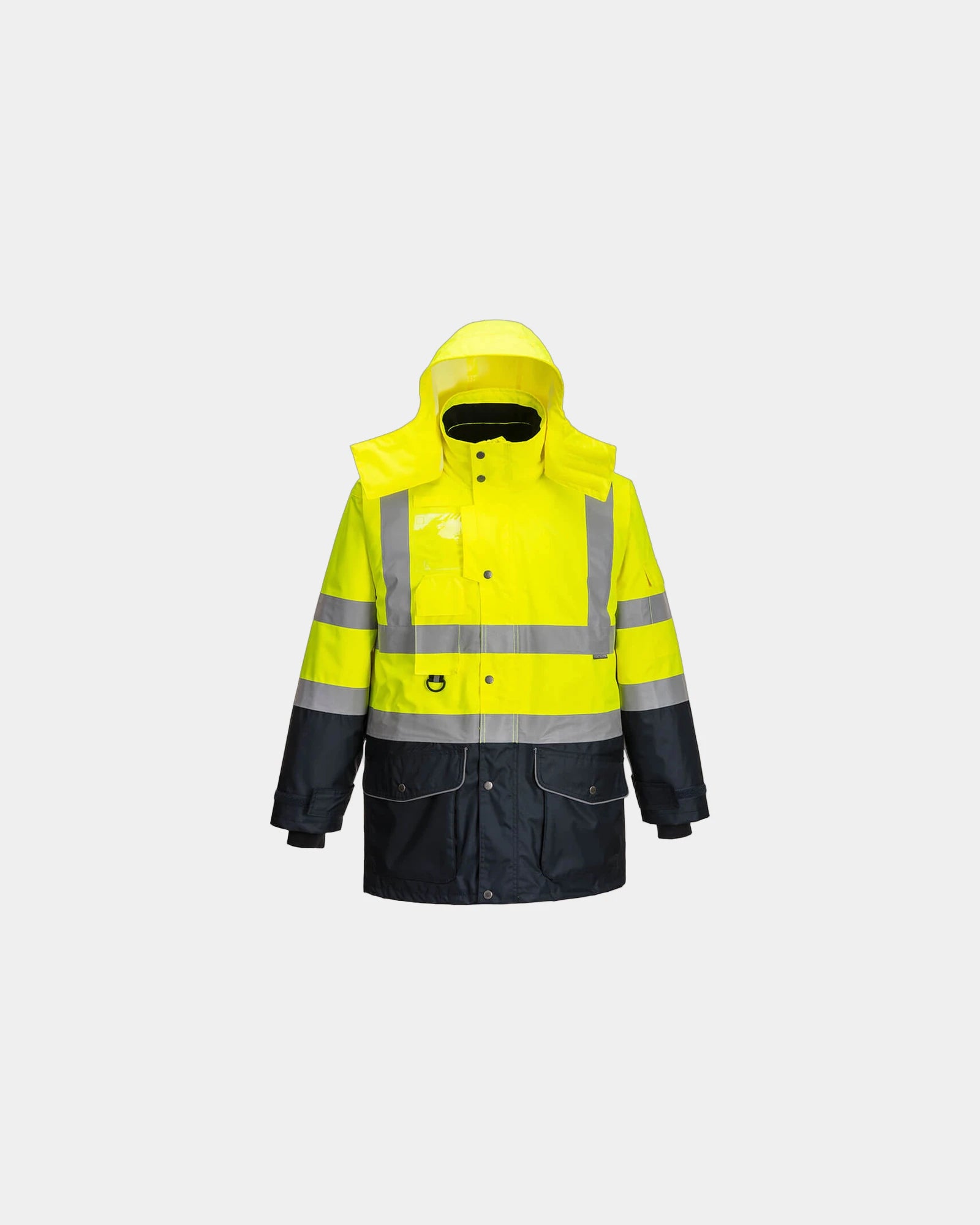 Parka hi-vis waterdicht ademend om te personaliseren - Geel-Marineblauw