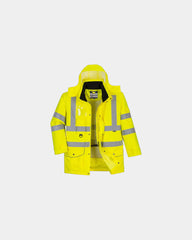 Parka hi-vis waterdicht ademend 4-in-1 om te personaliseren - Geel