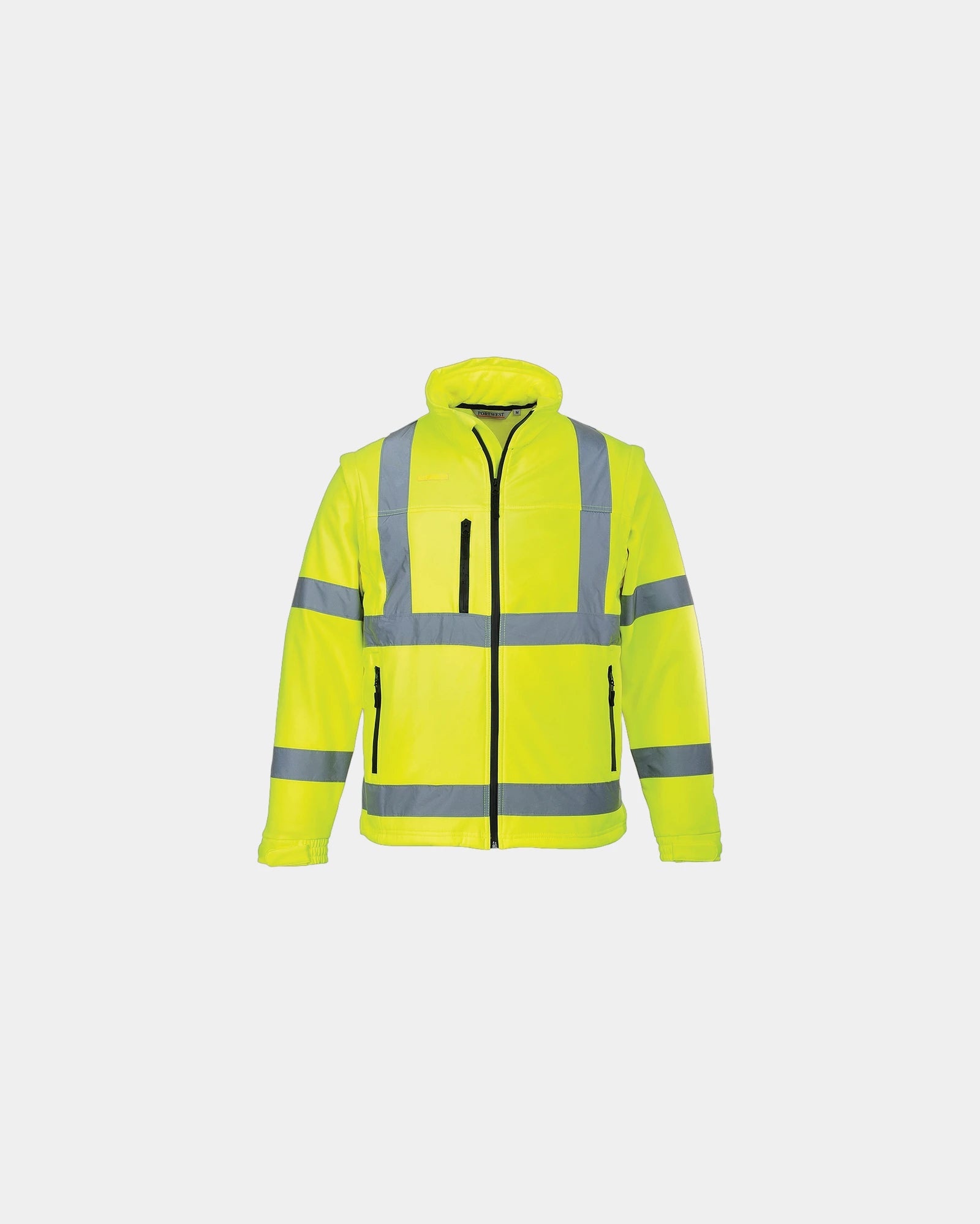Softshell HiVis jas met afneembare om te personaliseren - Geel