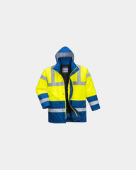 Parka tweekleurig polyester waterdicht om te personaliseren - Geel-Zwart