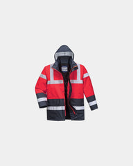 Parka tweekleurig polyester waterdicht om te personaliseren - Bordeaux