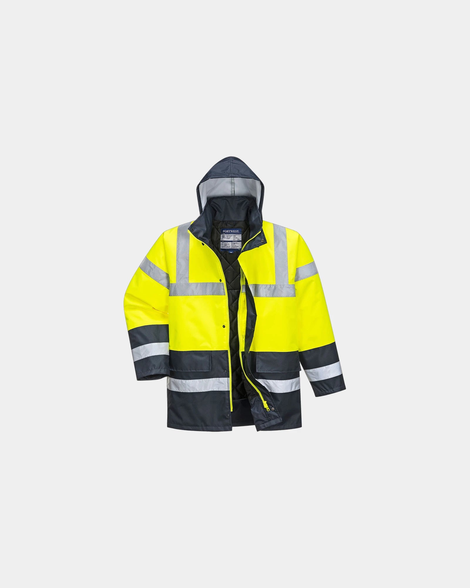Parka tweekleurig polyester waterdicht om te personaliseren - Geel