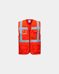 Hi-vis executive gilet met badgehouder om te personaliseren - Rood