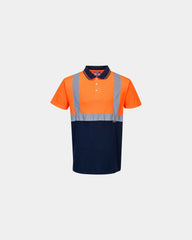 Polo HiVis tweekleurig polyester om te personaliseren - Oranje