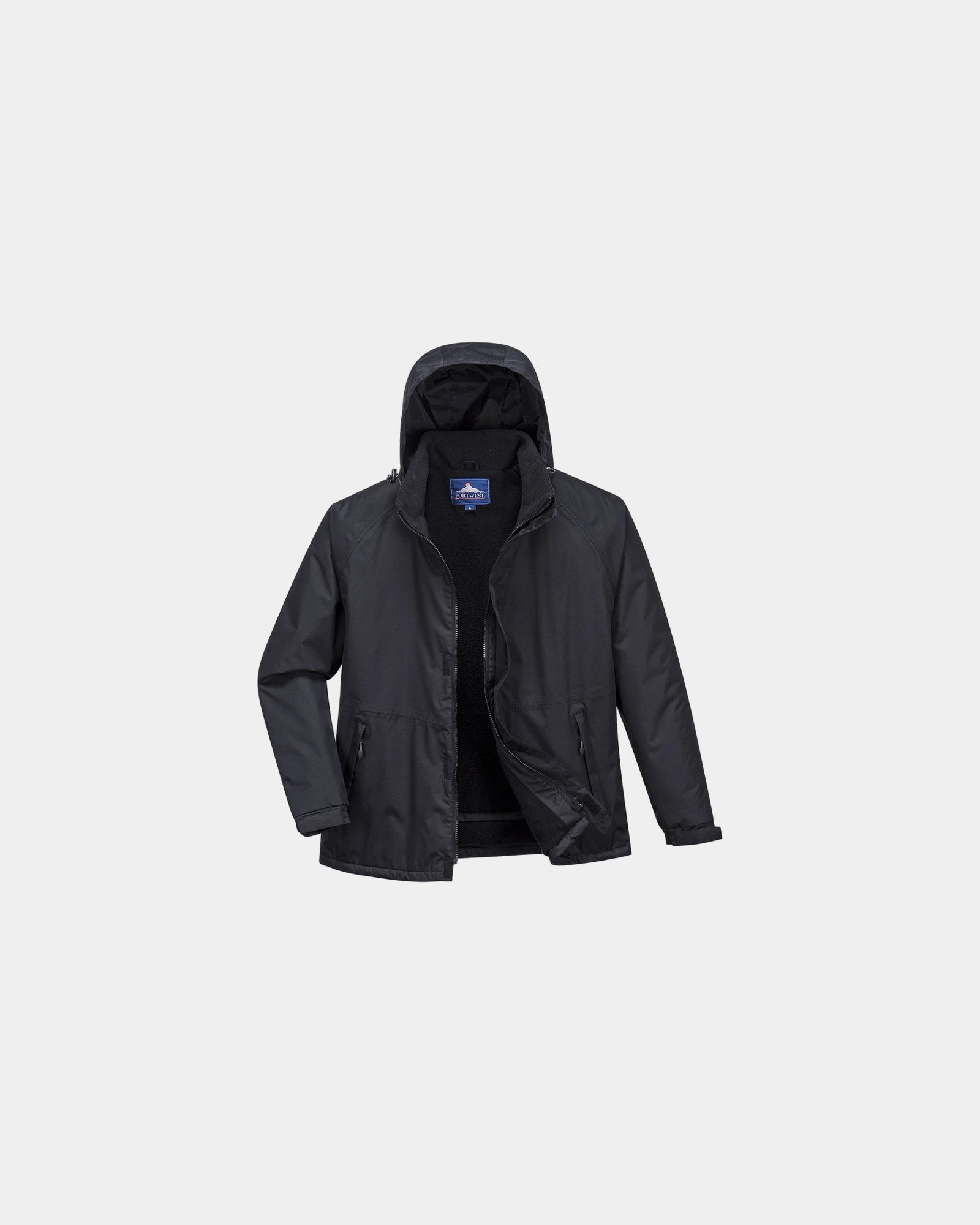 Parka waterdicht rip-stop fleece om te personaliseren - Zwart-Hemelsblauw