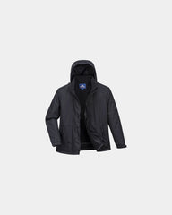 Parka waterdicht rip-stop fleece om te personaliseren - Zwart-Hemelsblauw