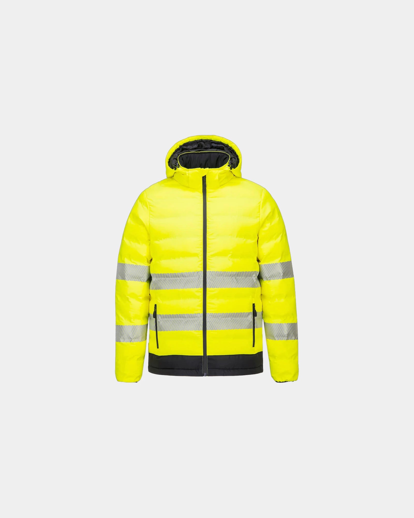 Verwarmde bodywarmer hoge zichtbaarheid om te personaliseren - Geel-Zwart