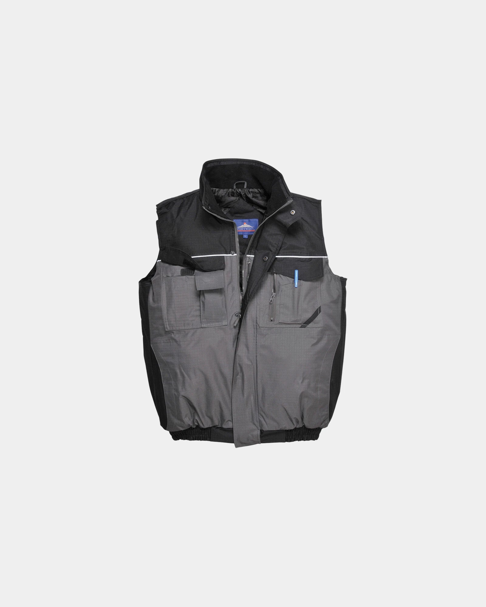 Bodywarmer waterdicht polyester ripstop om te personaliseren - Grijs