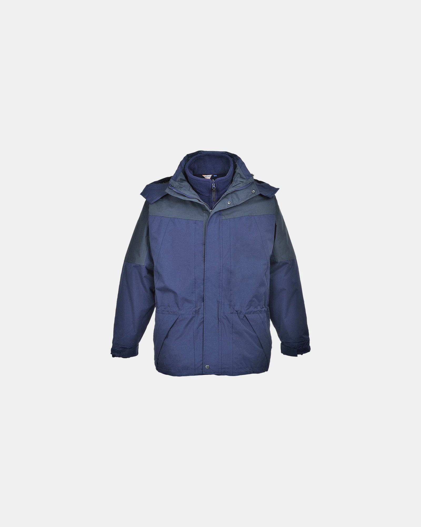 Parka tweekleurig waterdicht polyester om te personaliseren - Marineblauw