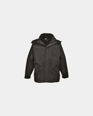 Parka tweekleurig waterdicht polyester om te personaliseren - Zwart-Hemelsblauw