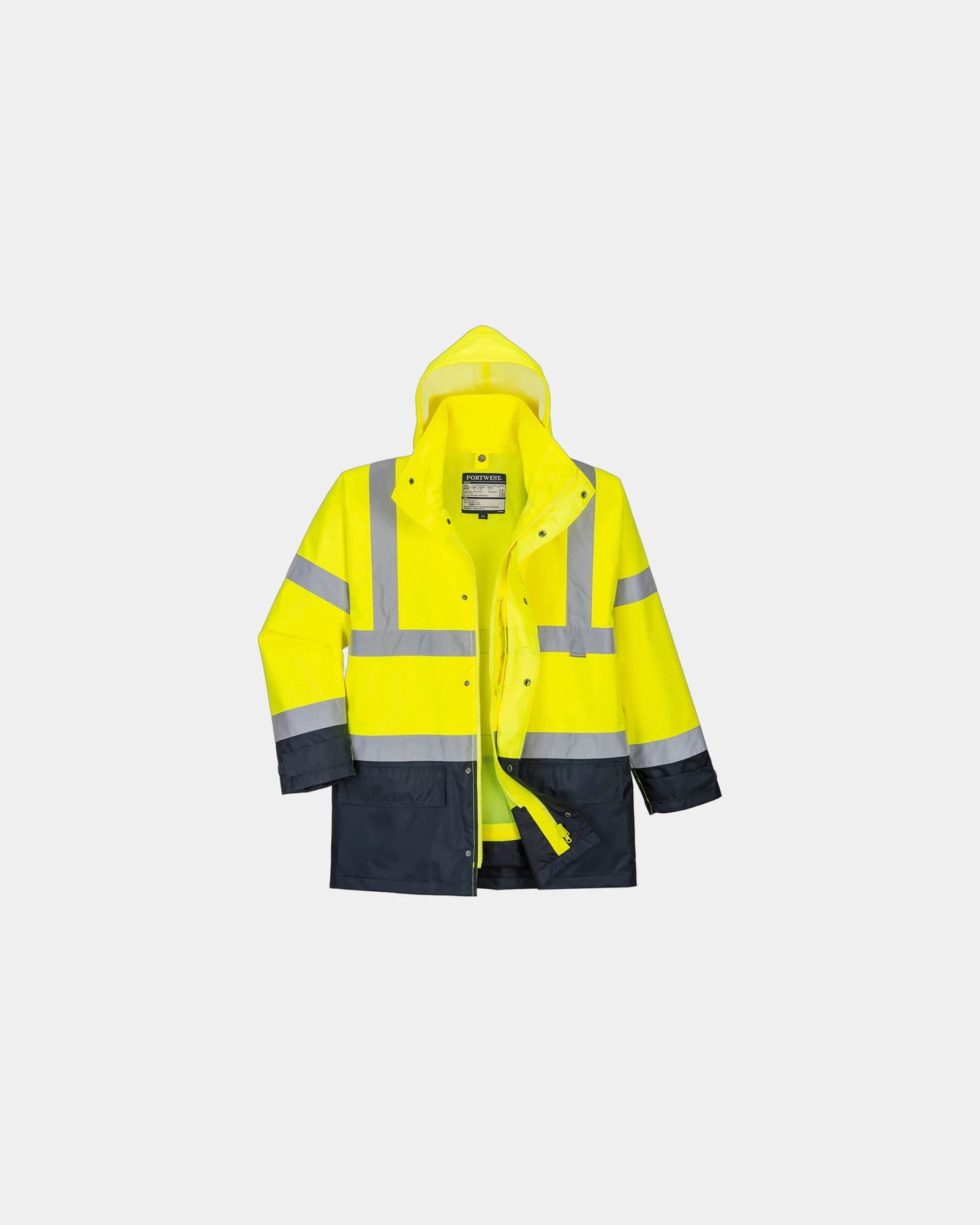 Parka tweekleurig ademend polyester om te personaliseren - Geel-Marineblauw