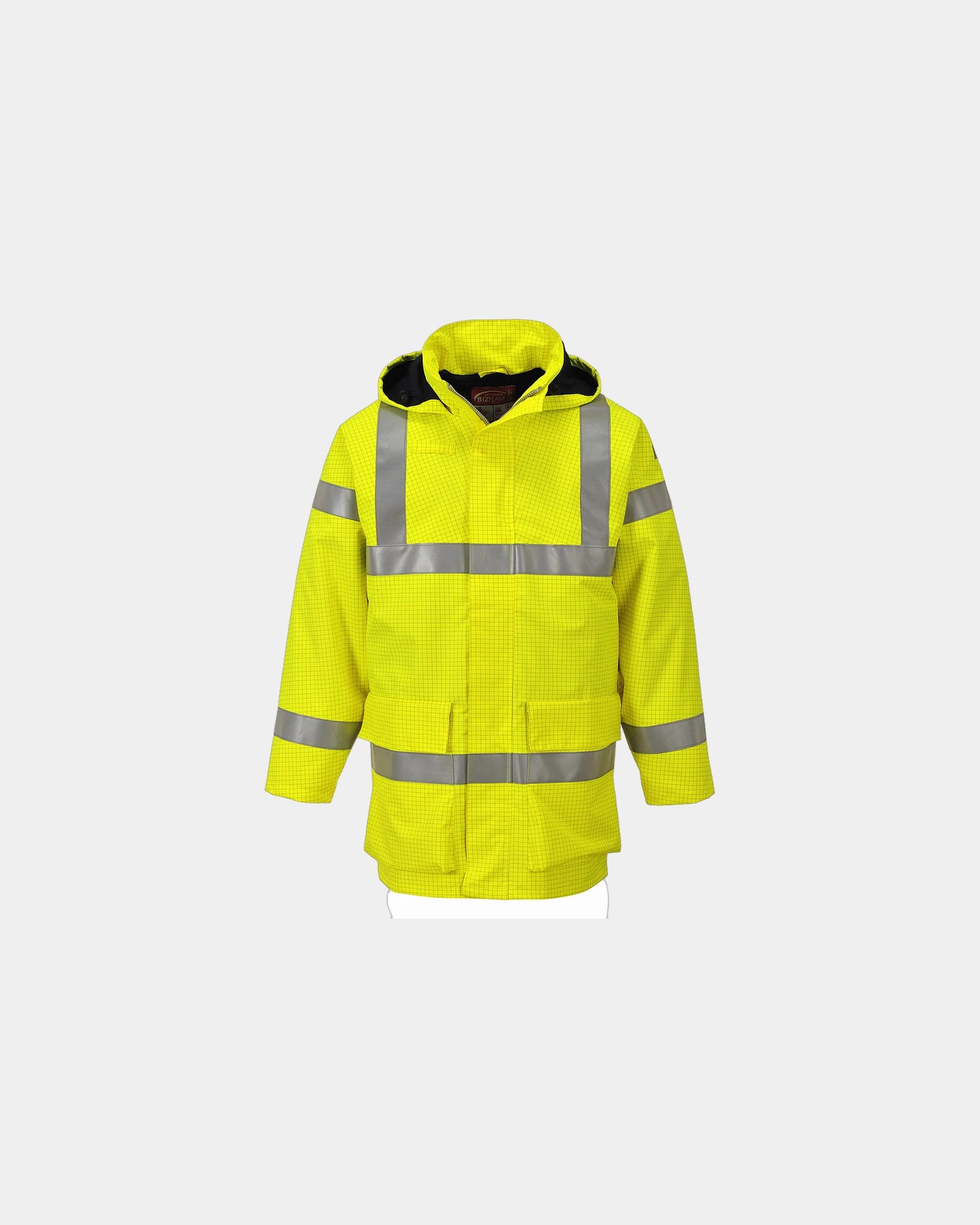 Regenjas hi-vis ongevoerd om te personaliseren - Geel