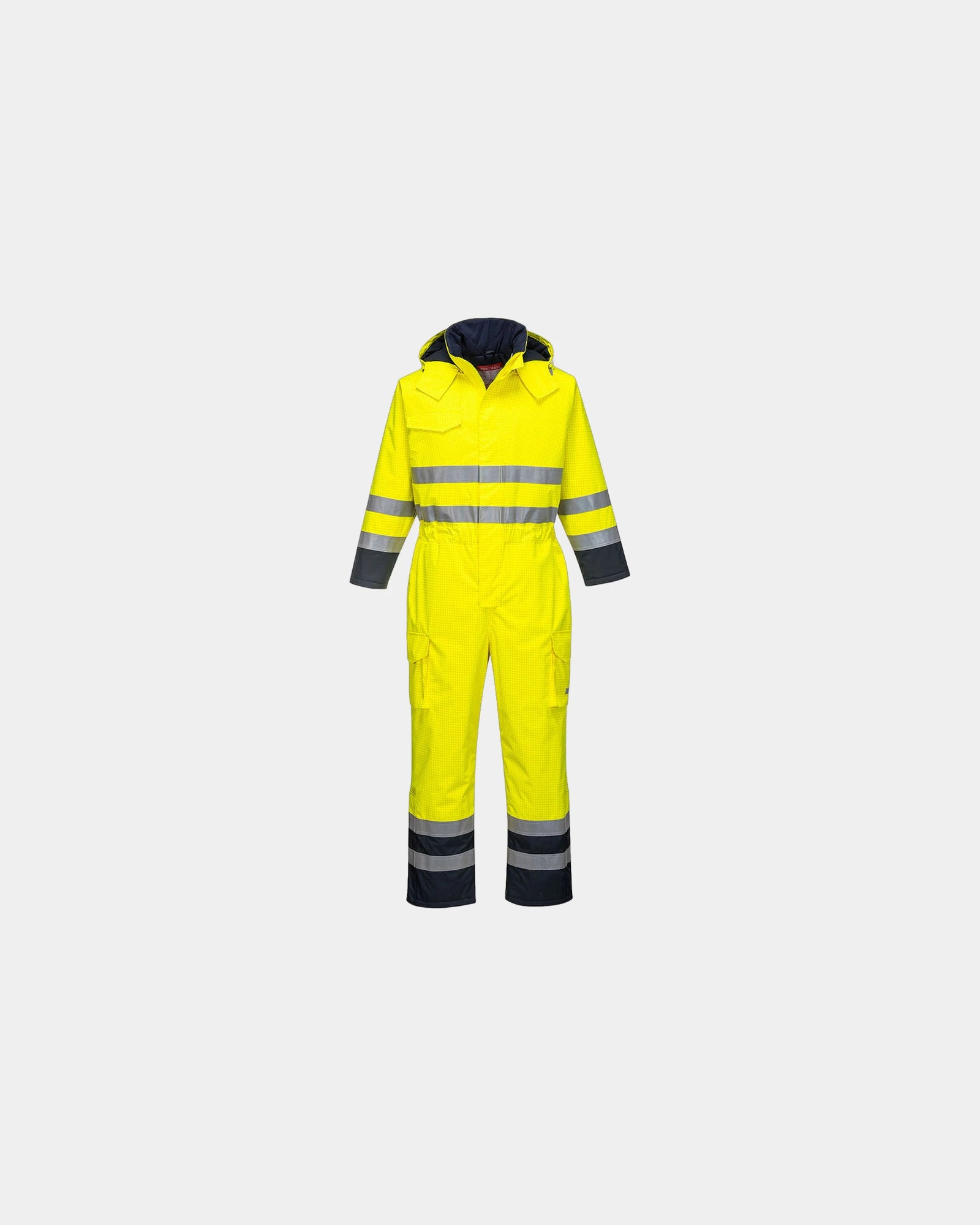 Regenoverall brandvertragend waterdicht om te personaliseren - Geel-Marineblauw