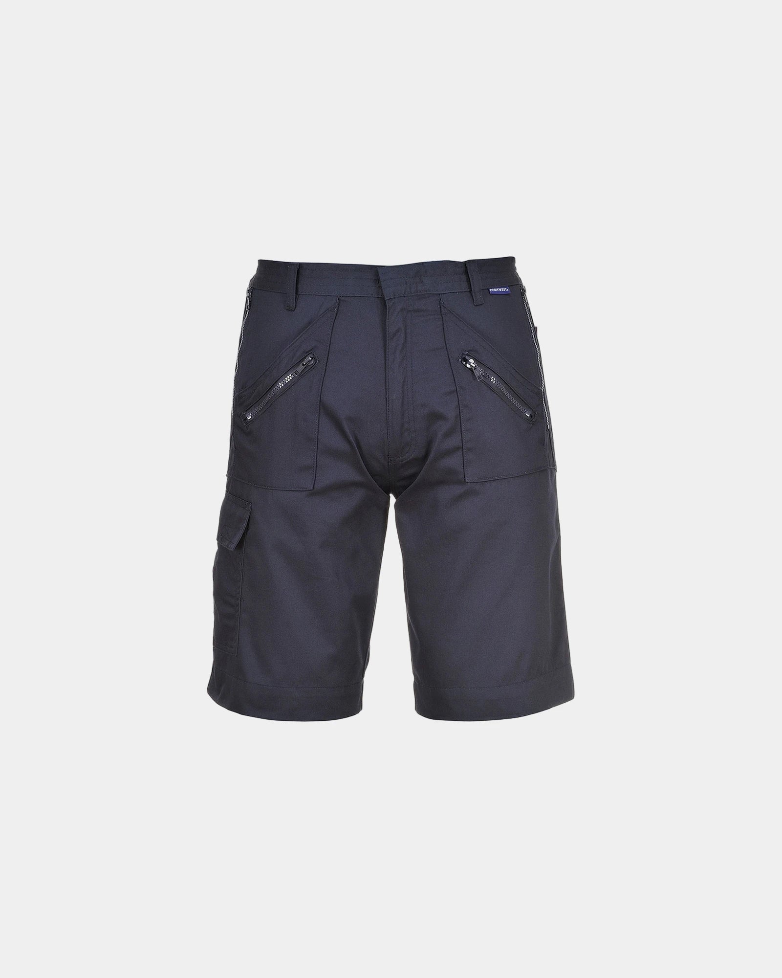 Bermuda polycotton met dubbele stiknaad om te personaliseren - Marineblauw