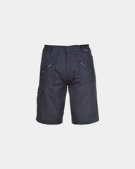 Bermuda polycotton met dubbele stiknaad om te personaliseren - Marineblauw