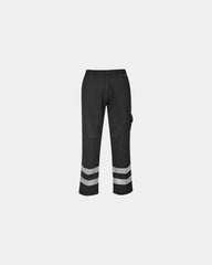 Werkbroek reflecterend polycotton Iona om te personaliseren - Zwart-Hemelsblauw