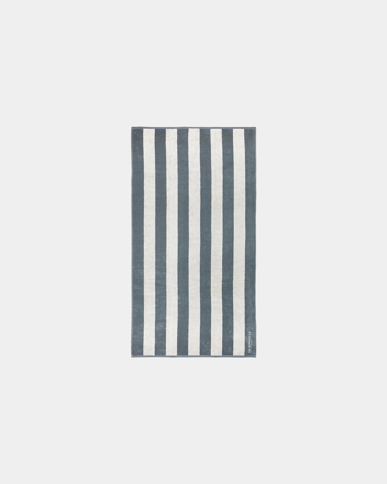 Strandhanddoek katoen La handdoek om te personaliseren - Grijs / Crème