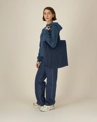 Shopper van gerecycled katoen om te personaliseren - Marineblauw