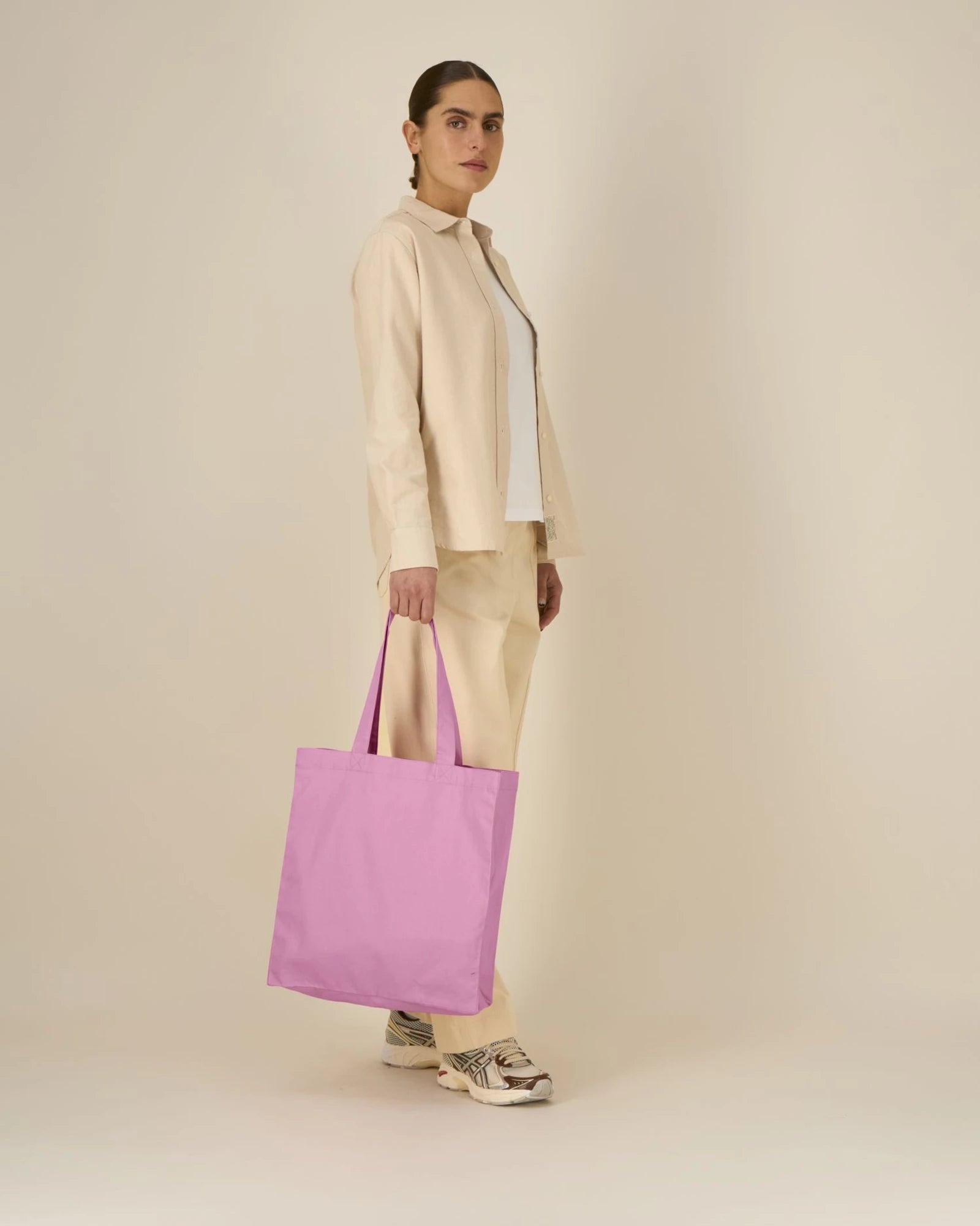 Shopper van gerecycled katoen om te personaliseren - Bubbelroze