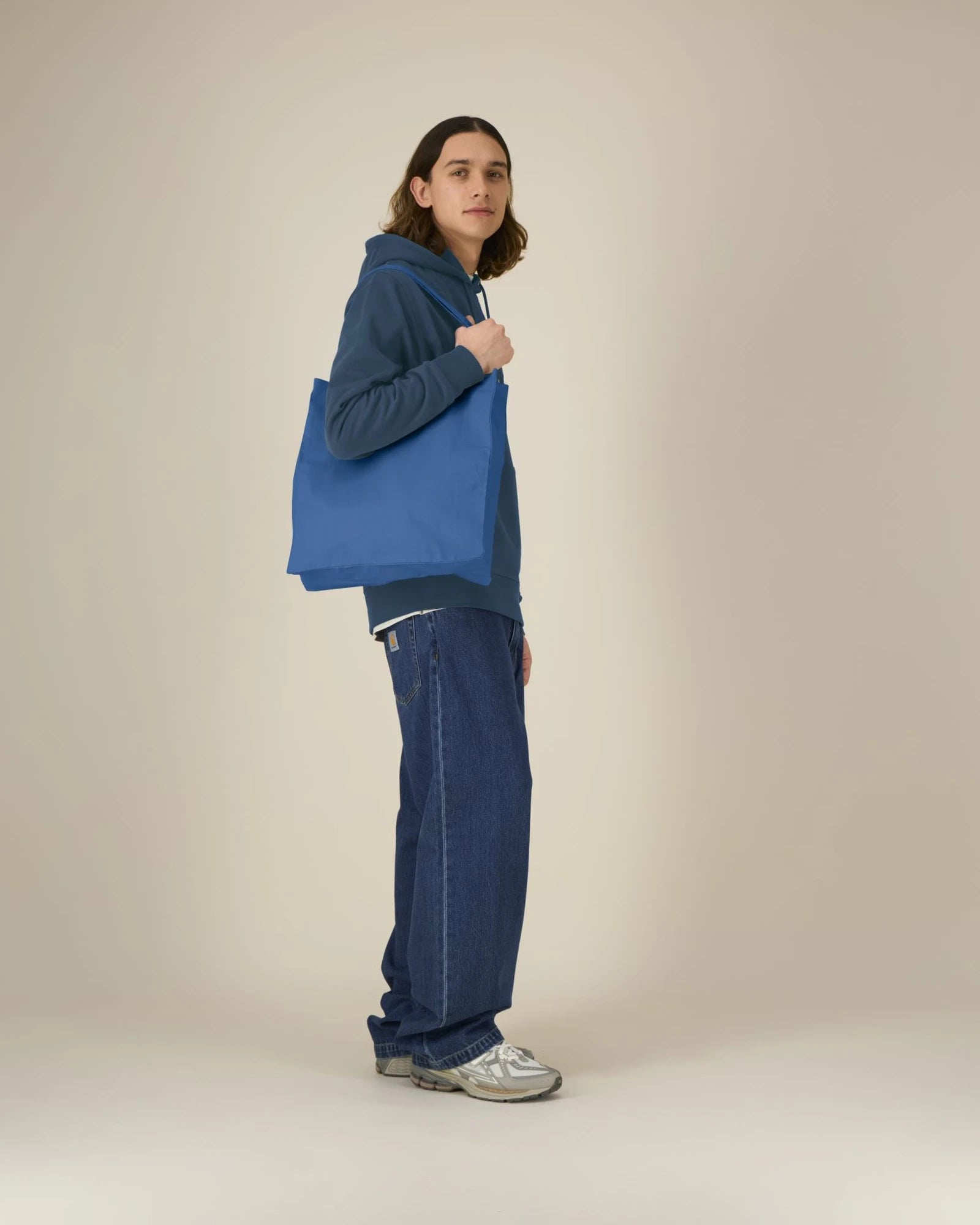 Shopper van gerecycled katoen om te personaliseren - Mindful Blue