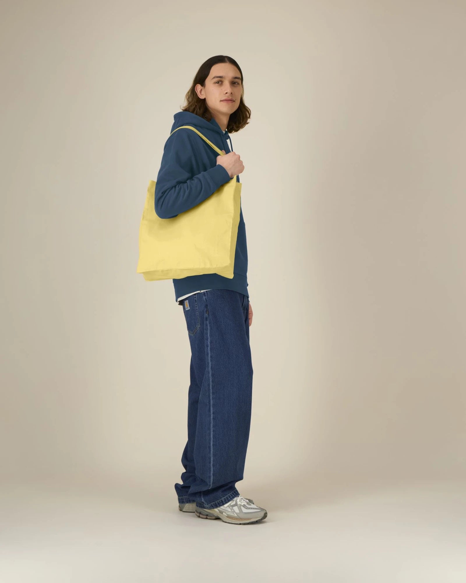 Shopper van gerecycled katoen om te personaliseren - Viva geel