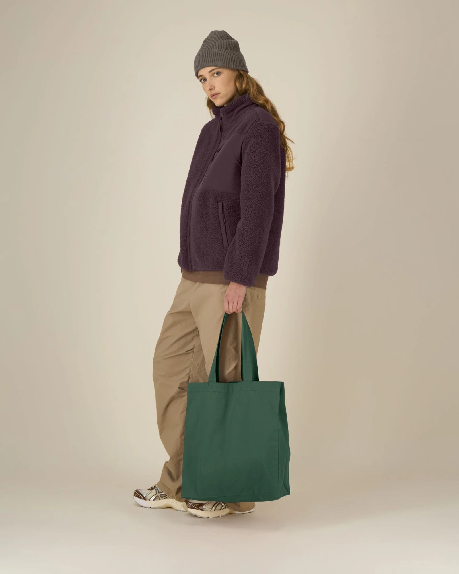 Shopper van gerecycled katoen om te personaliseren - Flessengroen