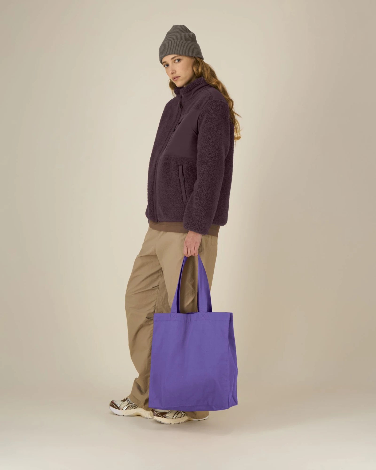 Shopper van gerecycled katoen om te personaliseren - Purple Love