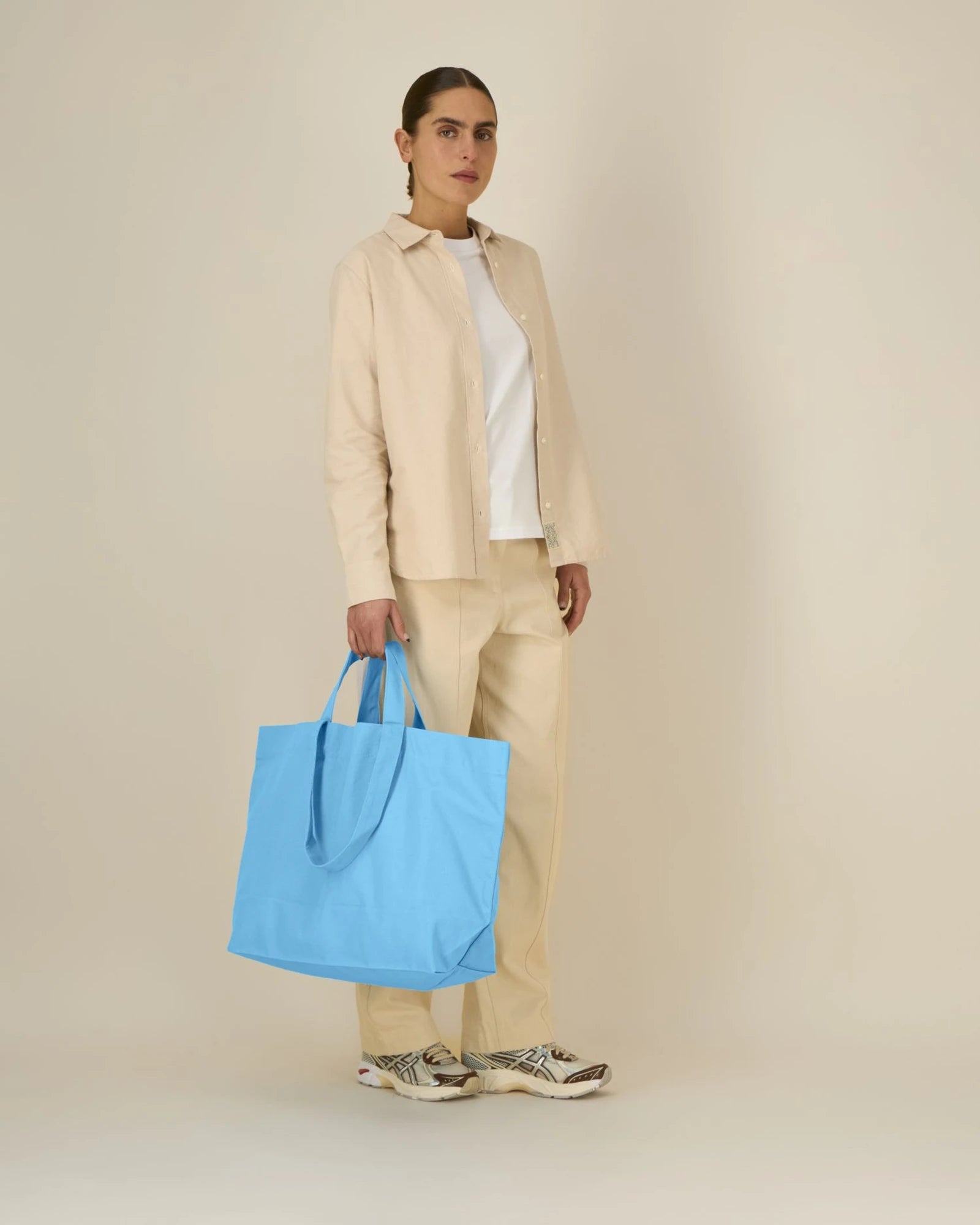 Shopper van gerecycled katoen om te personaliseren - Aquablauw