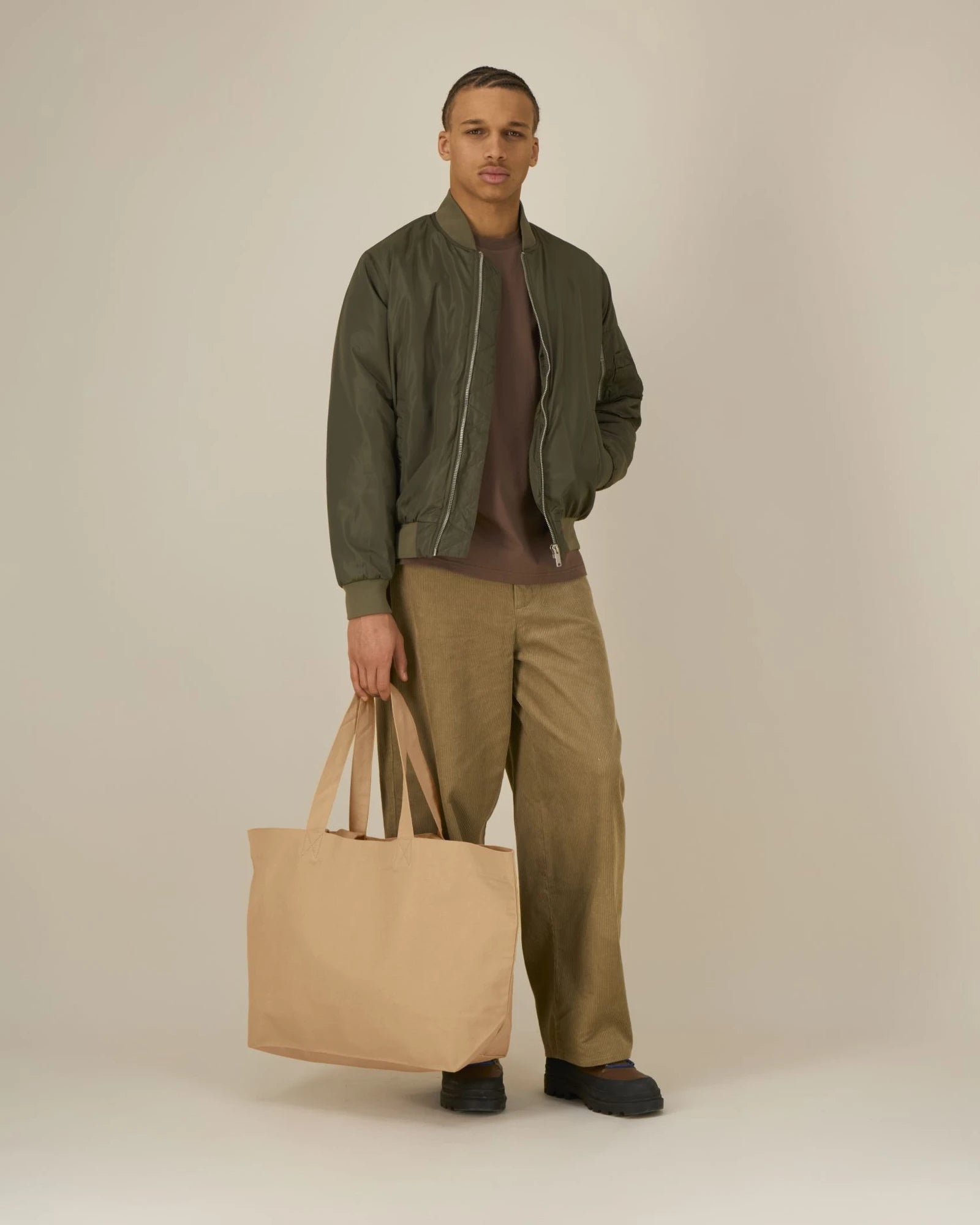 Shopper van gerecycled katoen om te personaliseren - Latte