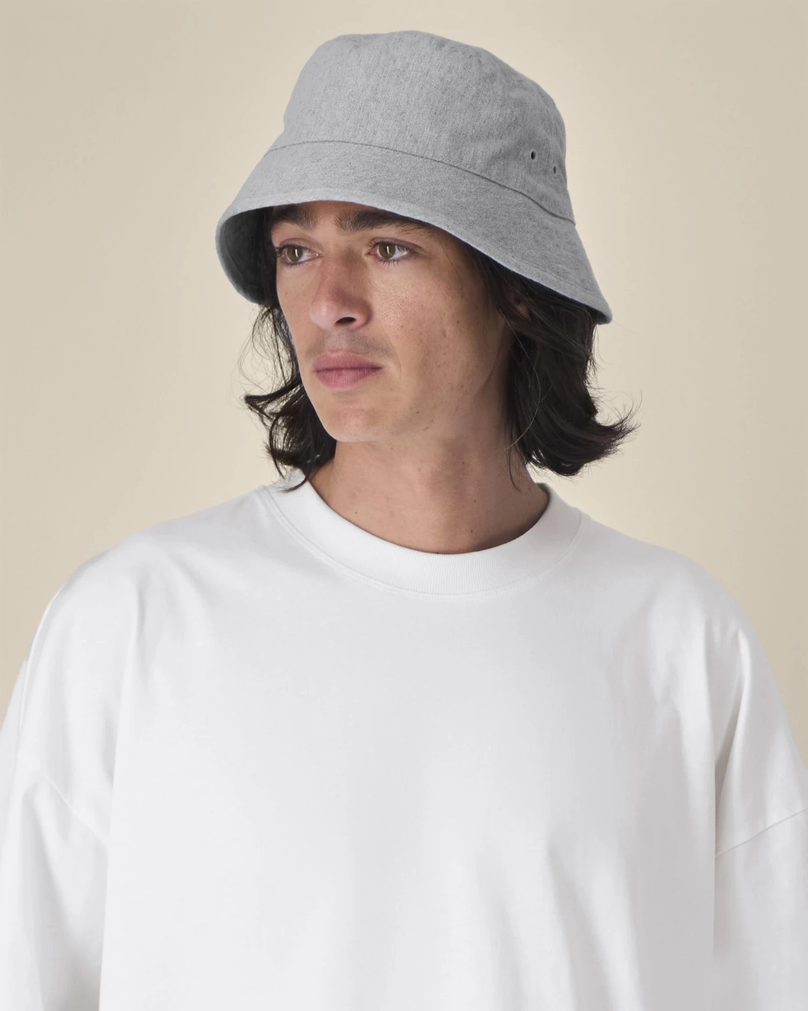 Bucket hat gerecycled katoen om te personaliseren - Gemêleerd grijs