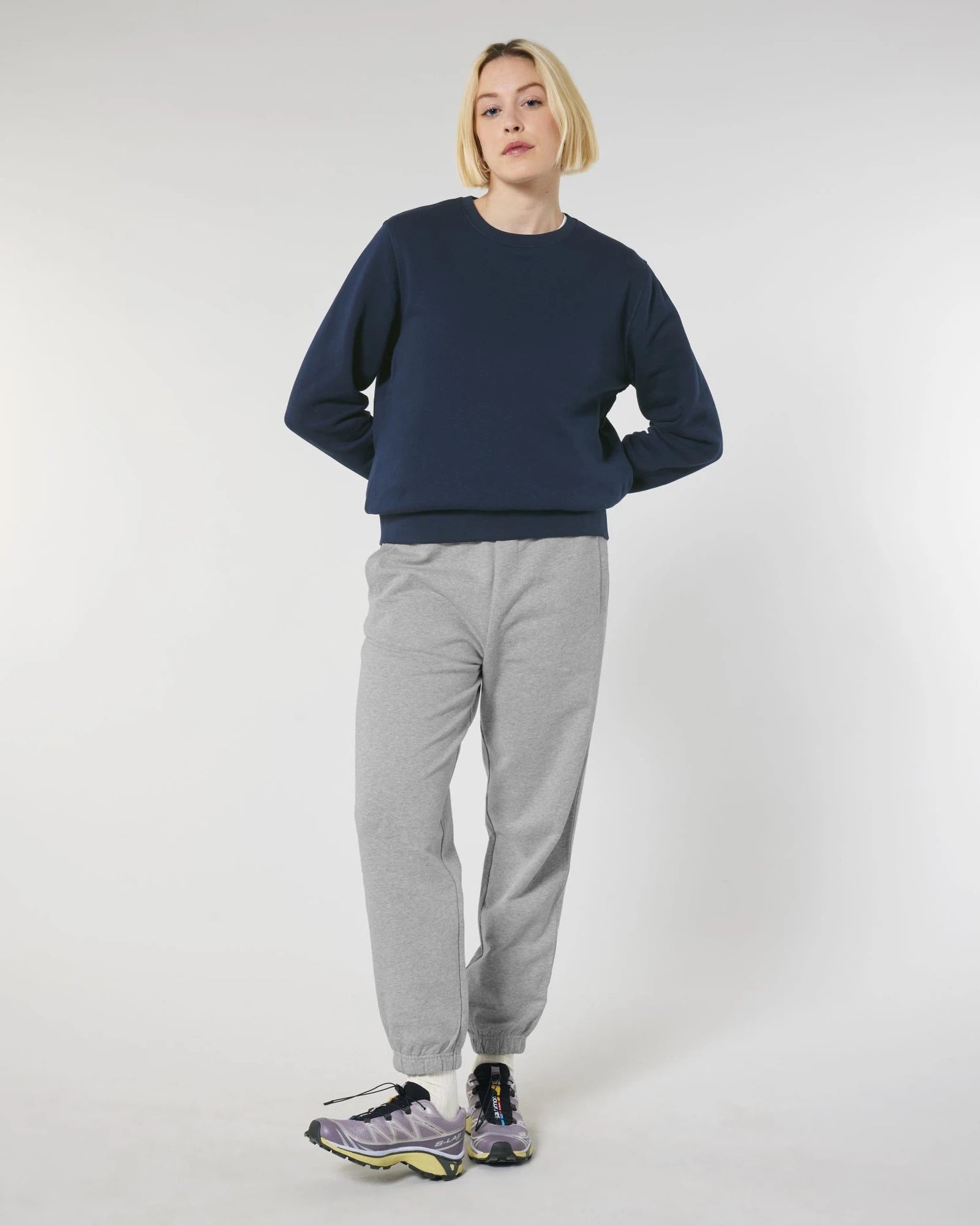 Joggingbroek biologisch katoen om te personaliseren - Gemêleerd grijs