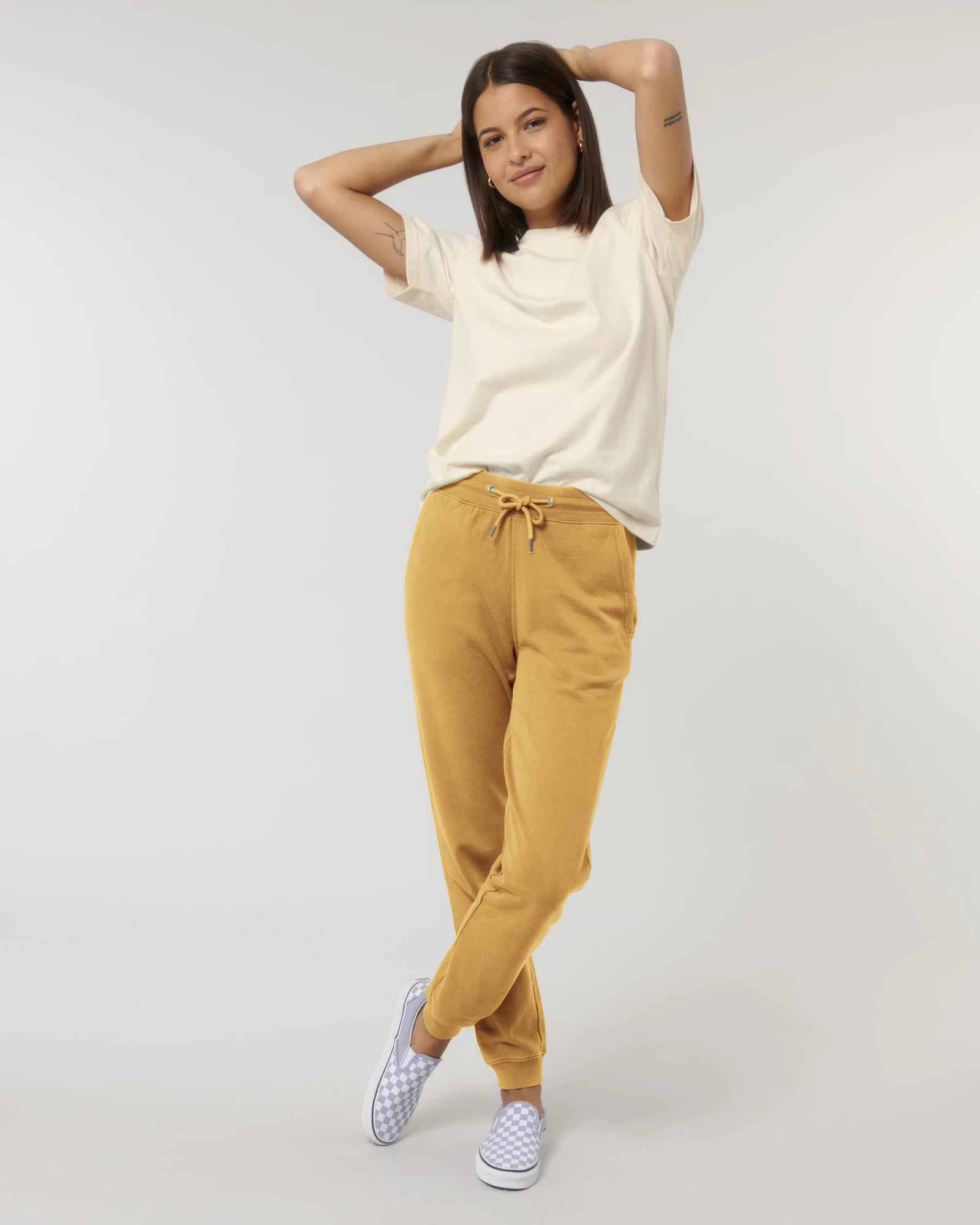 Joggingbroek bio-katoen Stanley/Stella om te personaliseren - Garment Dyed okergoud