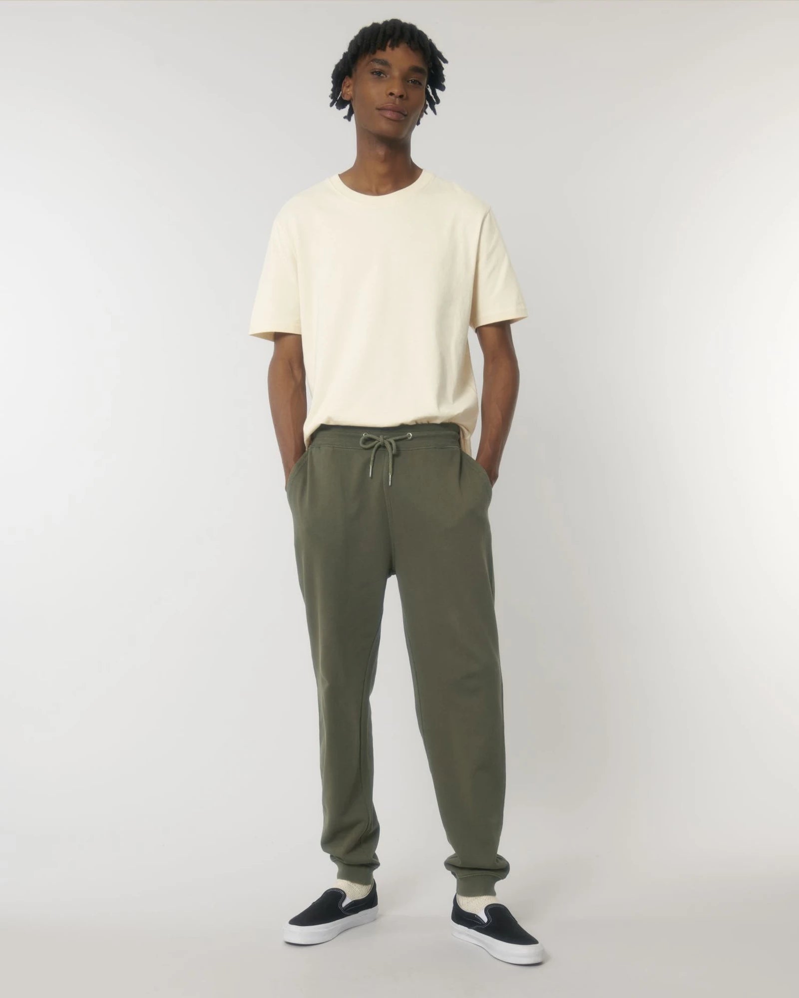 Joggingbroek bio-katoen Stanley/Stella om te personaliseren - Garment Dyed kaki