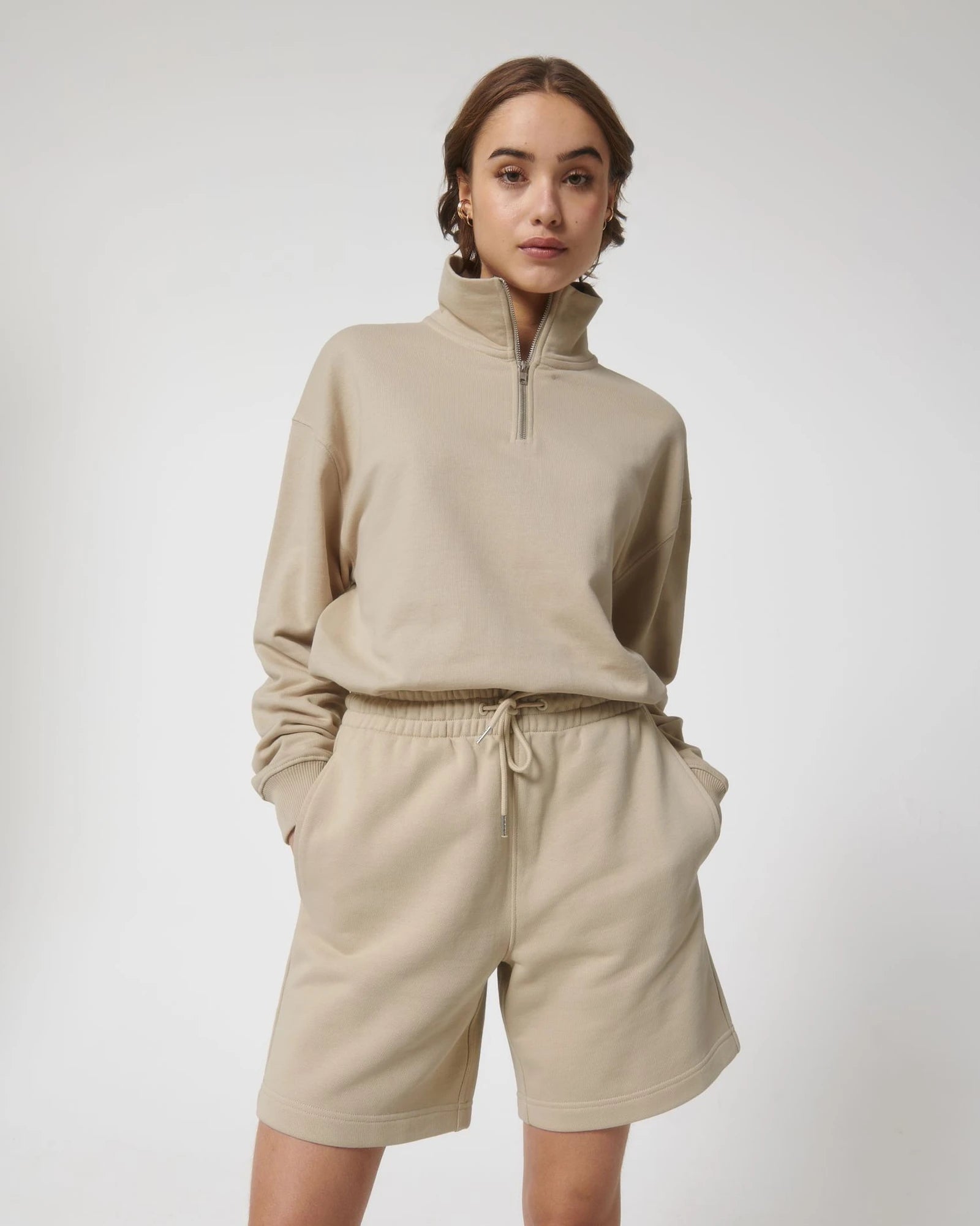 Short unisex biologisch katoen om te personaliseren - Woestijnzand