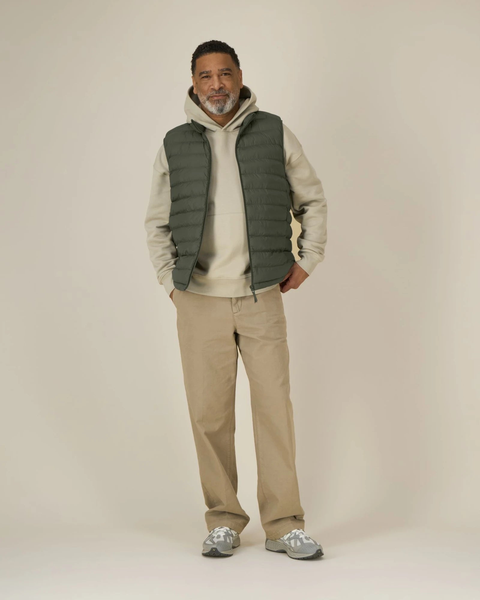Bodywarmer gerecycled nylon om te personaliseren - Kaki