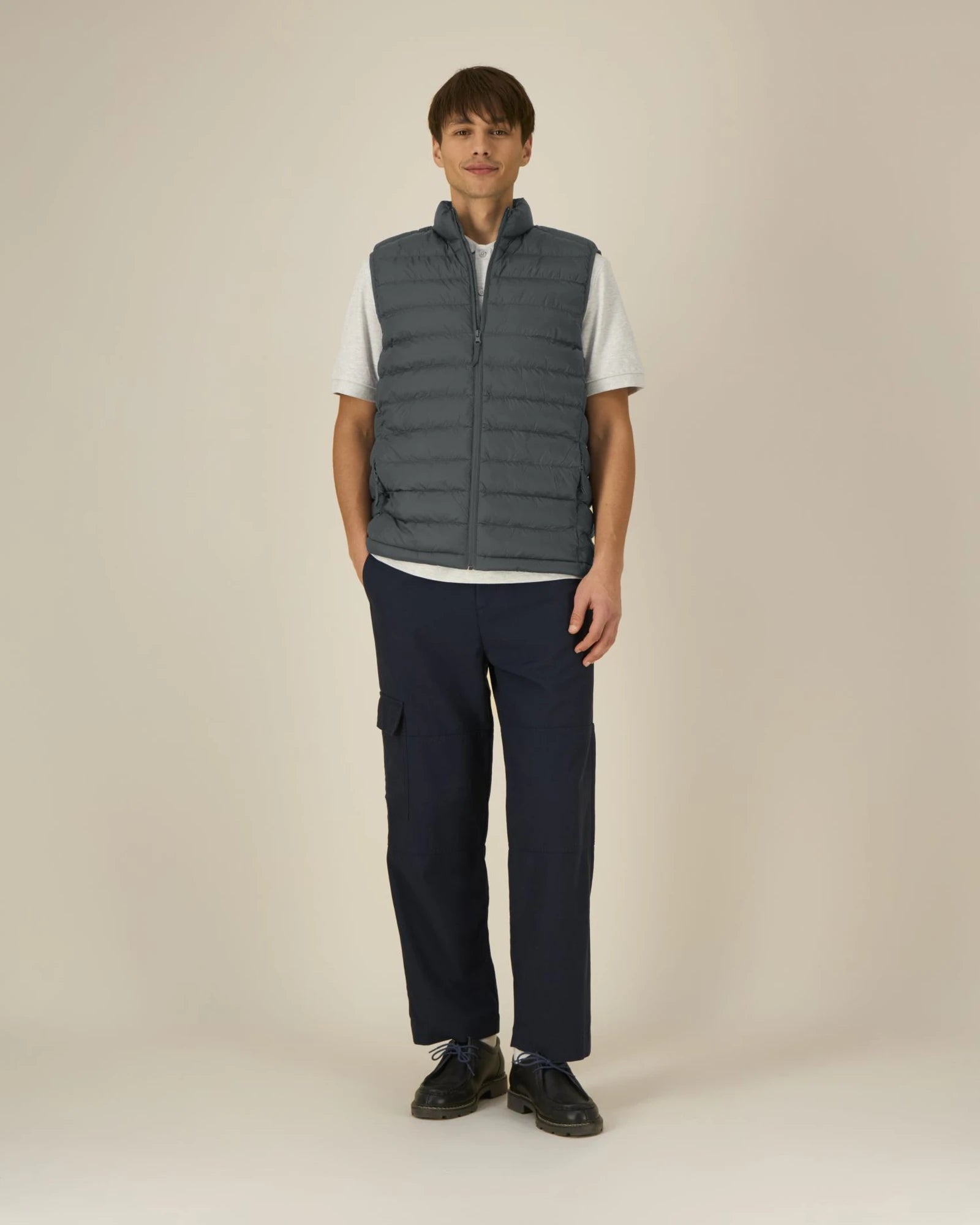 Bodywarmer gerecycled nylon om te personaliseren - Antraciet