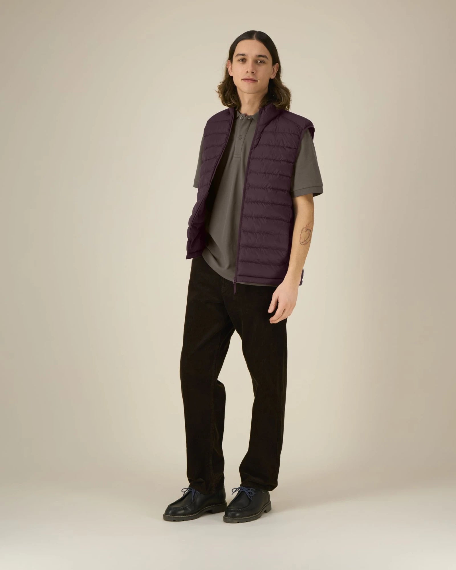 Bodywarmer gerecycled nylon om te personaliseren - Roodbruin