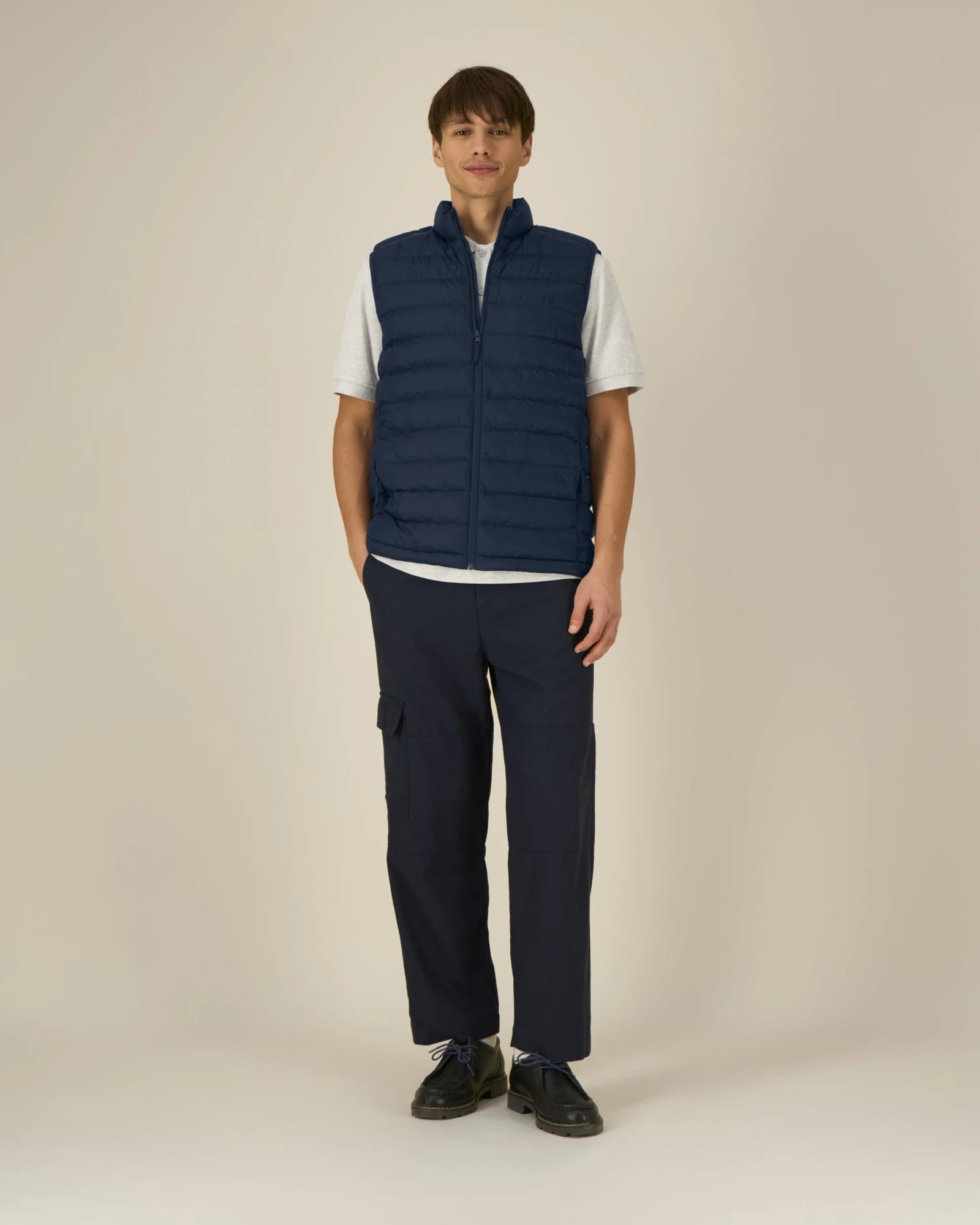Bodywarmer gerecycled nylon om te personaliseren - Marineblauw