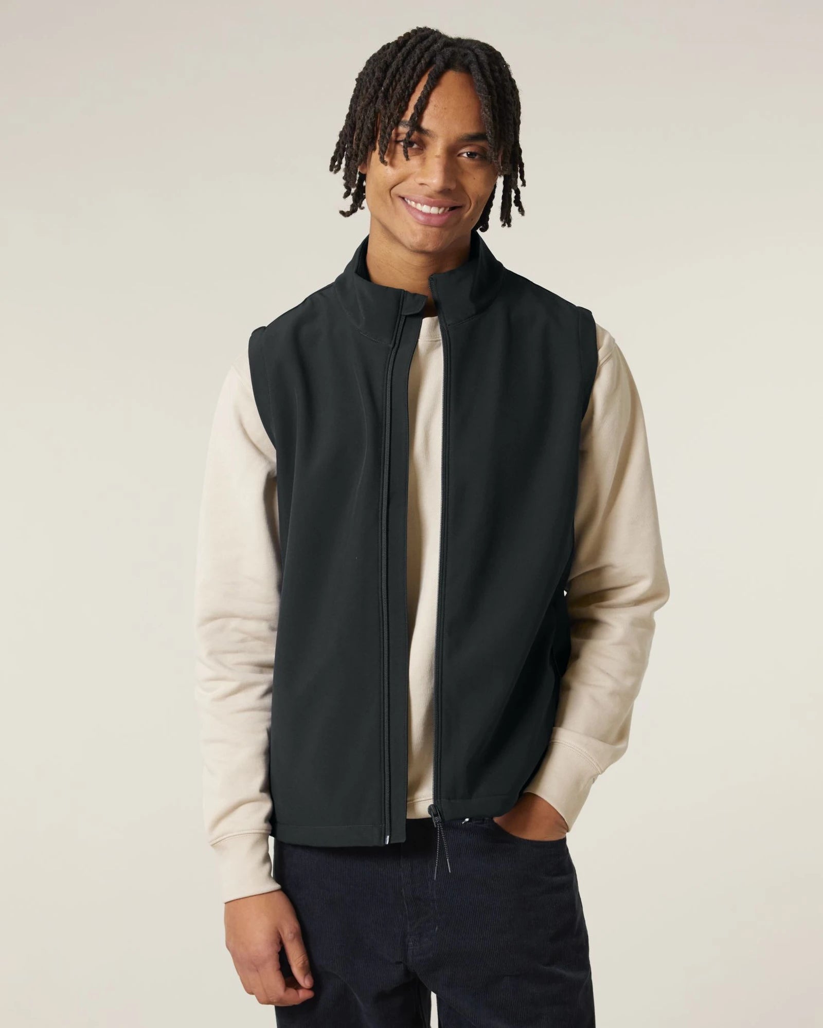 Softshell bodywarmer Stanley/Stella om te personaliseren - Zwart