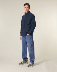 Fleecejack gerecycled polyester om te personaliseren - Marineblauw