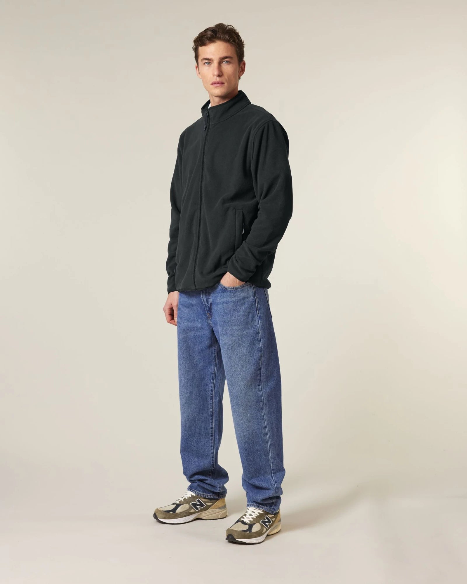 Fleecejack gerecycled polyester om te personaliseren - Zwart