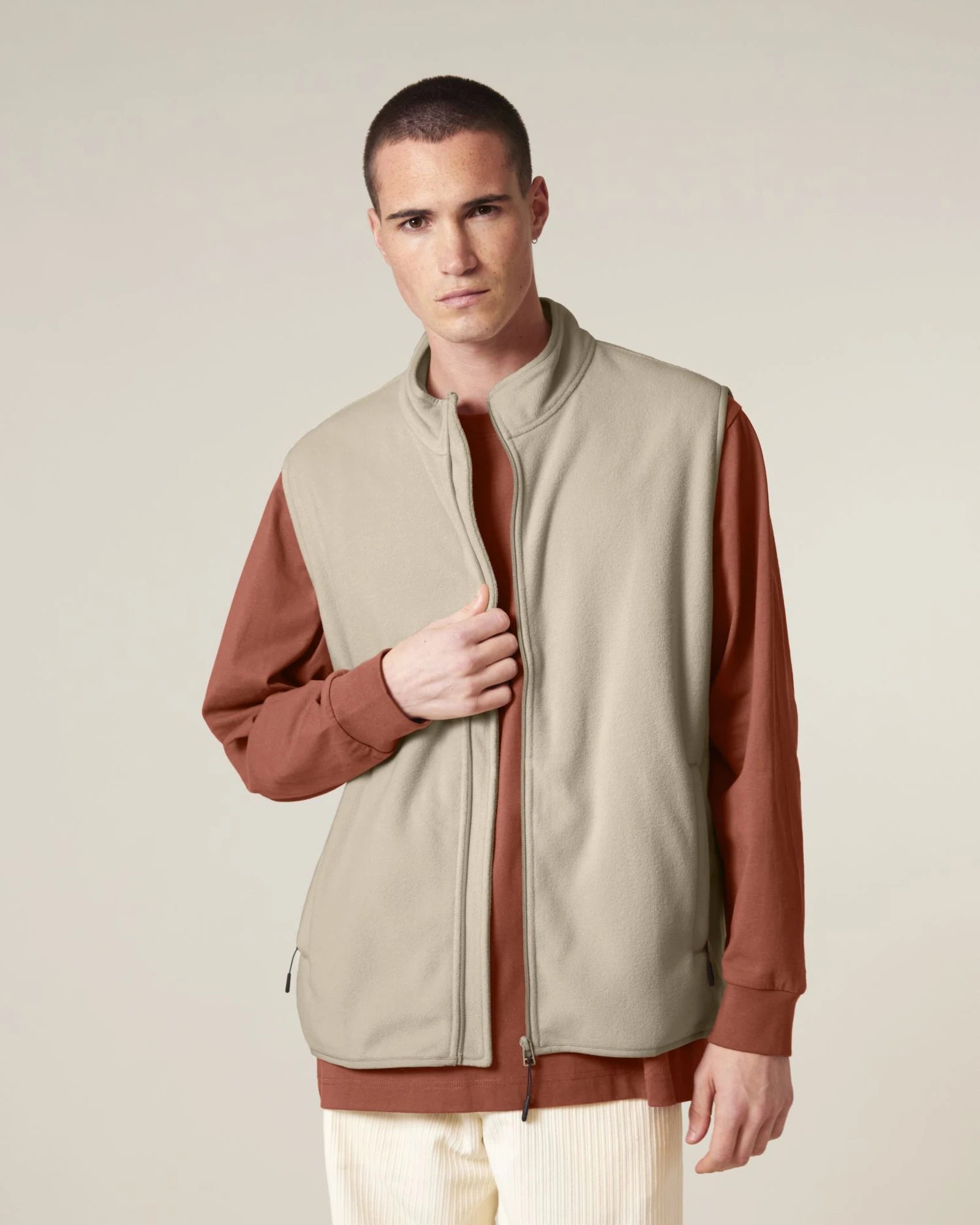 Bodywarmer gerecycled polyester om te personaliseren - Woestijnzand