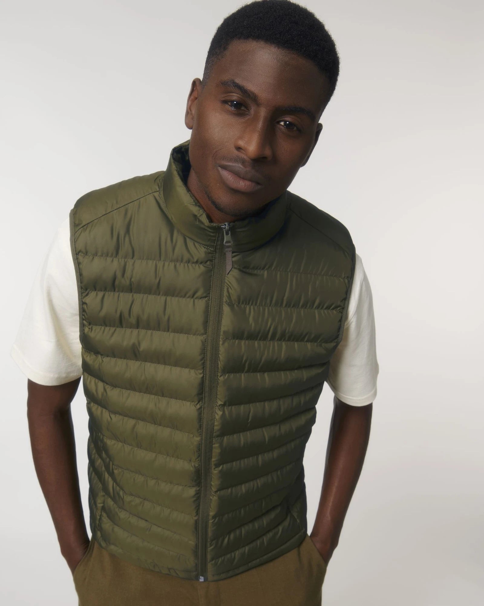 Bodywarmer gerecycled polyester om te personaliseren - Brits kaki