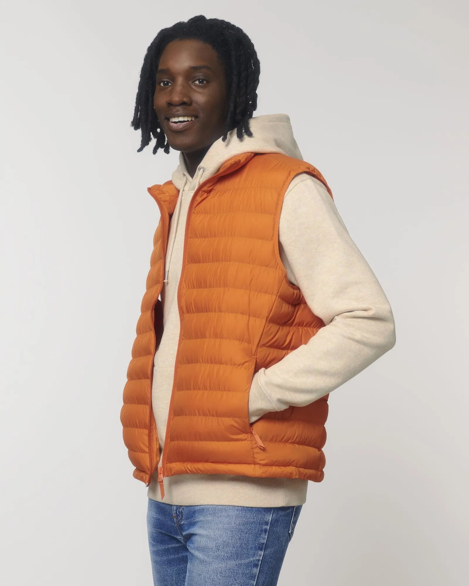 Bodywarmer gerecycled polyester om te personaliseren - vlamoranje