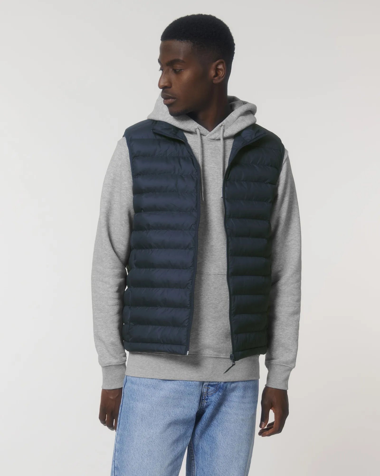 Bodywarmer gerecycled polyester om te personaliseren - Marineblauw