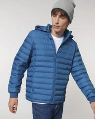 Gewatteerde jas gerecycled polyester om te personaliseren - Koningsblauw