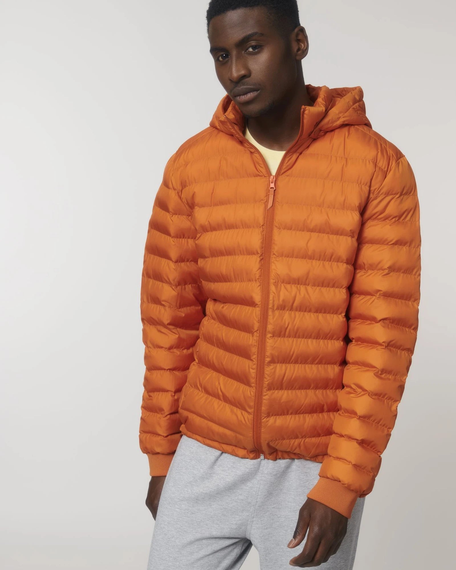 Gewatteerde jas gerecycled polyester om te personaliseren - vlamoranje