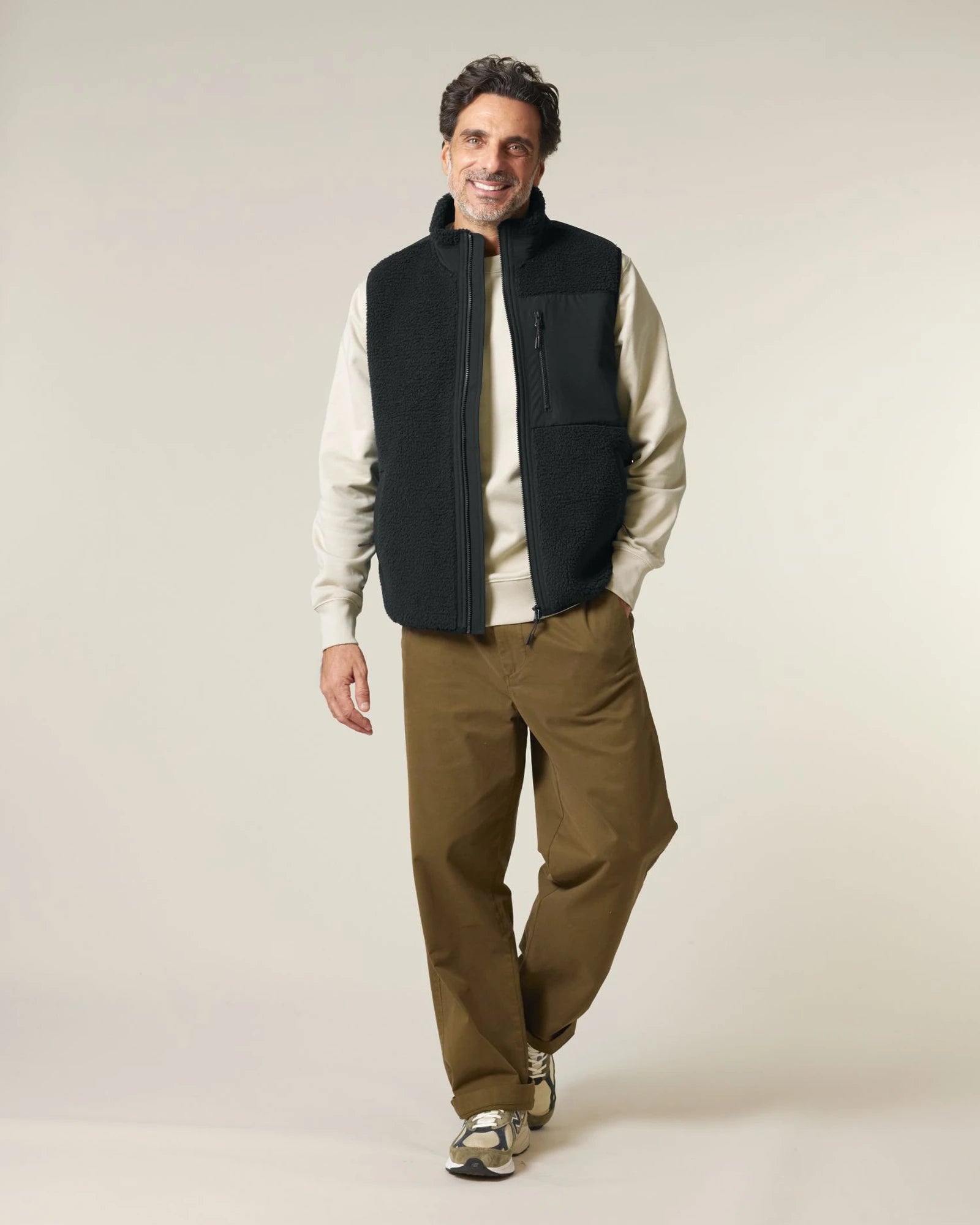 Bodywarmer sherpa Stanley/Stella Liner om te personaliseren - Zwart