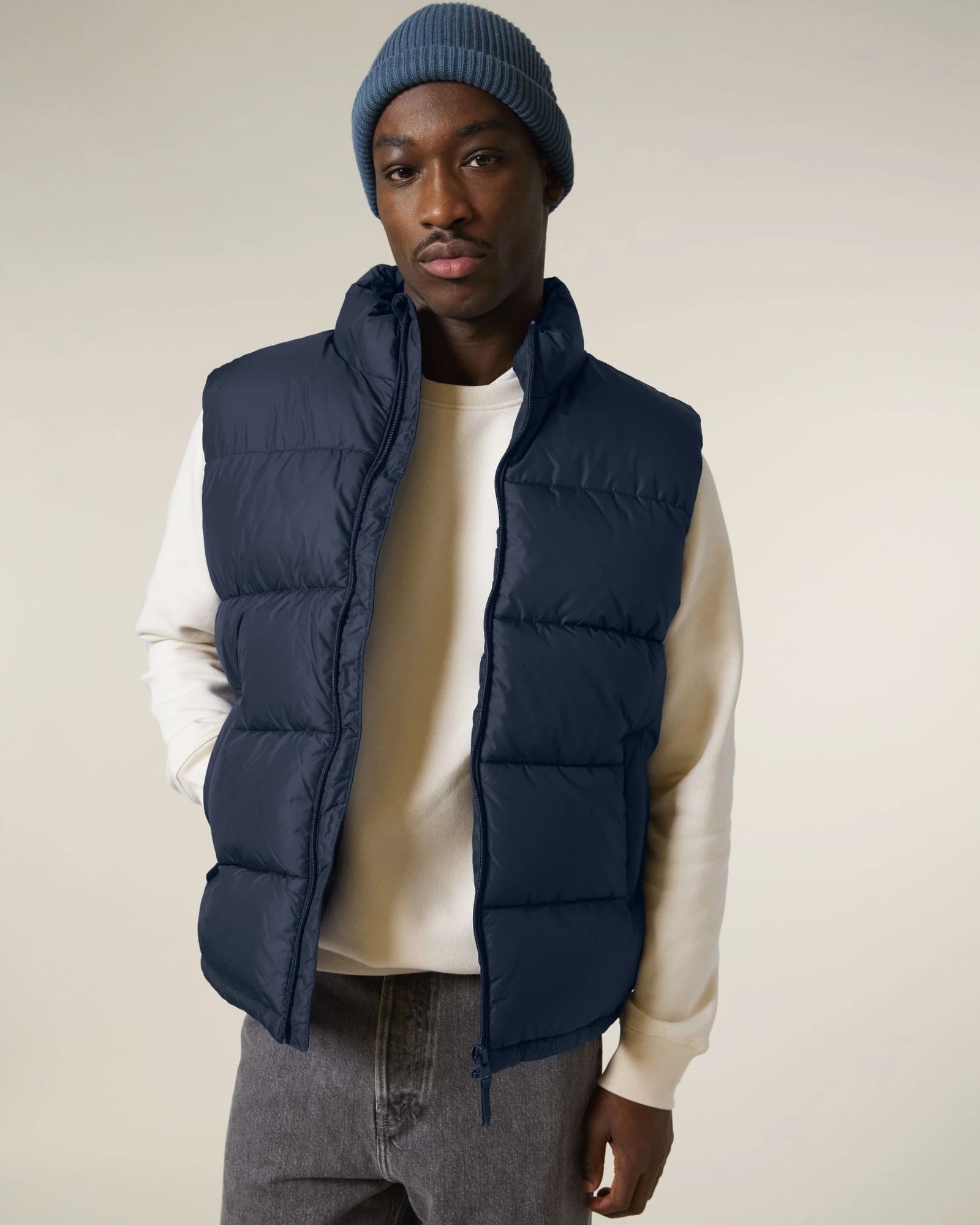 Bodywarmer gerecycled polyester om te personaliseren - Marineblauw